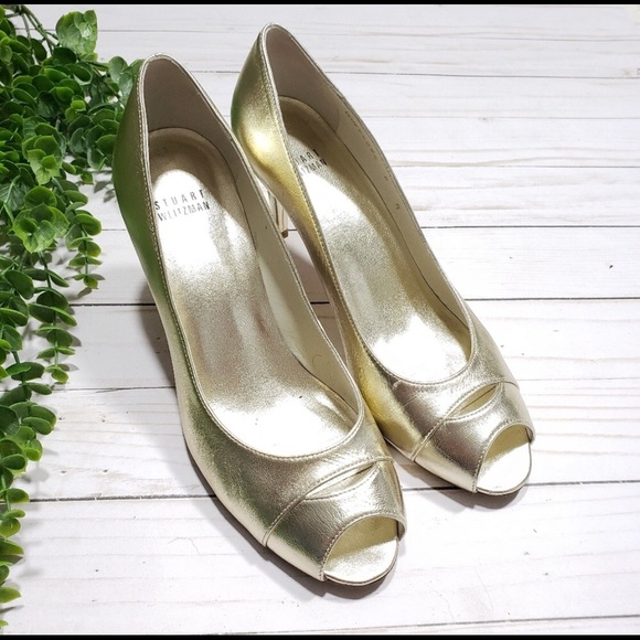 Stuart Weitzman Gold Heels - Picture 2 of 7